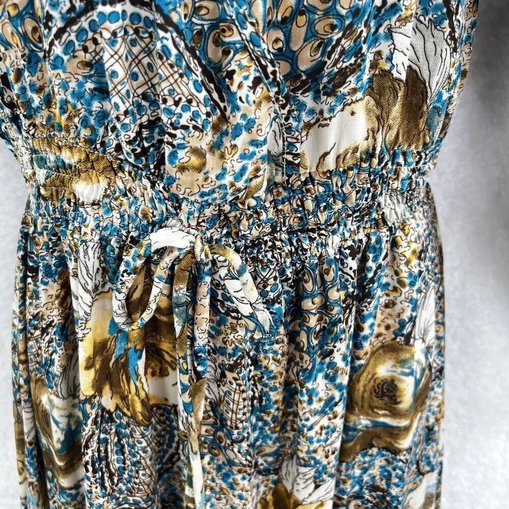 Anthropologie Boemo S Boho Paisley Tiered Maxi Dress Tie Waist Hippie Coachella - Picture 7 of 15
